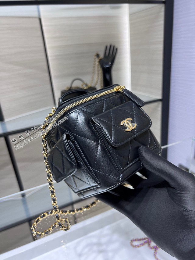 Chanel專櫃新款鏈條女包 香奈兒22k新品口袋盒子鏈條包油臘羊皮AP3016Y djc6145